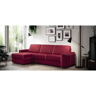 Ecksofa Modern Design Sofa Focus Stoff L-Form Couch Wohnlandschaft Italien Möbel - Rot