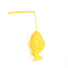 IXCVBNGHS Kleines Fischform Abfluss-Silikon-Tee-Aufguss-Werkzeug Wiederverwendbares sicheres Lose-Blatt-Teebeutel-Sieb (Gelb), small