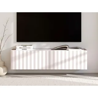 INOSIGN Antibes TV-Lowboard 128 cm x 31,5 cm x 42 cm Weiß Metall/MDF/Holzwerkstoff