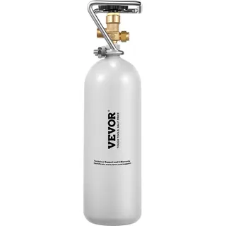 Vevor CO2-Tank (2 kg) CO2 Flasche aus legiertem Stahl, CO2-Lufttank mit grauer Sprühbeschichtung, DIN477-Ventil, Griff und einstellbarem Druck, TÜV-geprüfter Gaszylinder für Fassbierausschank
