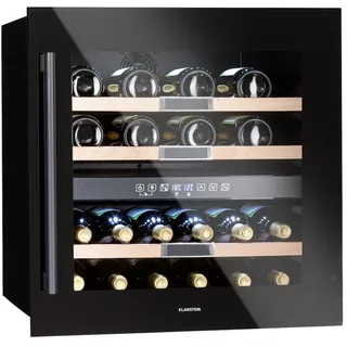 Klarstein Einbau-Weinkühlschrank, 2 Zonen Getränkekühlschrank Klein, Kleiner Weinschrank 85L, Wein-Kühlschrank Klein mit Glastür, Indoor/Outdoor Flaschenkühlschrank, Wine Fridge 36 Flaschen
