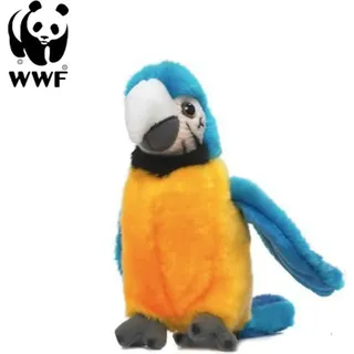 WWF Plüschtier Gelbbrust Ara Papagei (mit Sound, 14cm) lebensecht Kuscheltier Stofftier