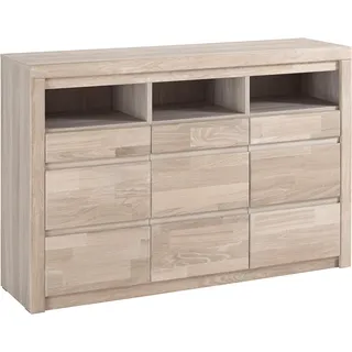 OTTO home Silkeborg 130 x 85 x 35 cm Eiche weiß gekalkt / Braun