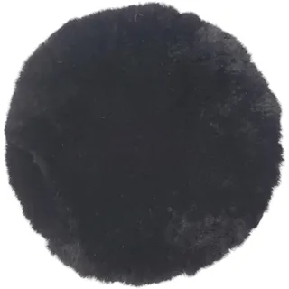 Naturasan Sitzkissen Rund, Lammfell Sitzauflage, warmes Sitzpolster, Fellkissen, Lammfell Echt, Rundes Kissen, Fell für Stühle, Sitzkissen Stuhl 38 cm (Schwarz)