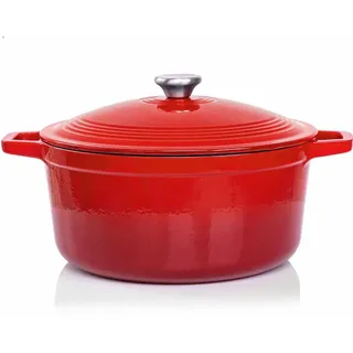 VeoHome Gusseisentopf 6L Bräter 30 cm rund