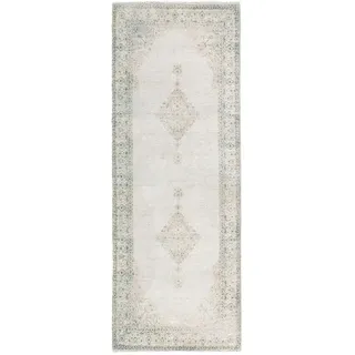 Kelim Vintage Teppich Wohnzimmer Sand 80 X 195 cm - Moderner Kurzflor Teppich - Super Soft