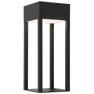 Licht-Erlebnisse LED Außenleuchte Wandleuchte H: 25 cm Schwarz eckig warmweißes Licht 3000 k 820 lm Modern