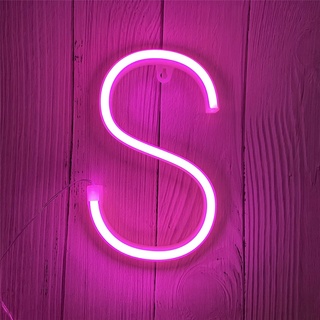 ENUOLI LED Neon Buchstaben Lichter Rosa Neonschild Leuchten Buchstaben Neonschild Batterie/USB Beleuchtete Buchstaben Neon Nachtlicht Dekor für Kinderzimmer,Hochzeit,Weihnachten,Valentinstag(S)