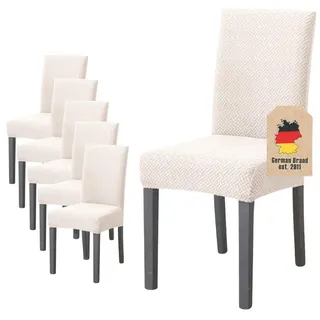 Stuhlhusse (6-tlg. Set) , Beige , Kunststoff , 1x38 cm , Heimtextilien, Bezüge, Stuhlhussen