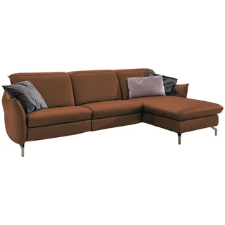 Livetastic Ecksofa , Cognac , Textil , Ottomane rechts, L-Form , 233x179 cm , Made in Eu , Hocker erhältlich, motorische Relaxfunktion, Armteil links, Armteil rechts , Wohnzimmer, Sofas & Couches, Wohnlandschaften, Ecksofas