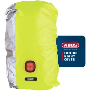 ABUS Regenschutz für Rucksäcke - Lumino X-Urban Cover mit integriertem USB-Rücklicht - wasserdichter & sichtbarer Rucksacküberzug - Gelb/Silber