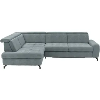 Beldomo Style Ecksofa , Blaugrau , Textil , Ottomane links, L-Form , 310x220 cm , Fußauswahl, Lederauswahl, Stoffauswahl, planbar, seitenverkehrt erhältlich, Bettfunktion erhältlich, Hocker erhältlich, Rücken echt, haustierfreundlicher Bezug , Wohnzimmer, Sofas & Couches, Wohnlandschaften, Ecksofas