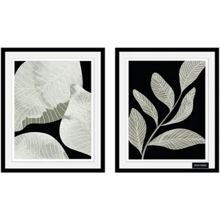 Bruno Banani Bild mit Rahmen »Eukalyptus - Gerahmter Digitaldruck - Wandbild«, (2er-Set), 2x 30x40 cm - Holzrahmen - Dekoration - Weißer Rahmen Bruno Banani Schwarz