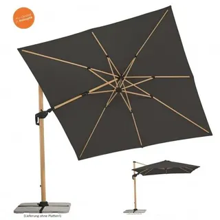 Schneider Schirme Rhodos Twist Woody 300 x 300 cm anthrazit inkl. Ständer und Schutzhülle