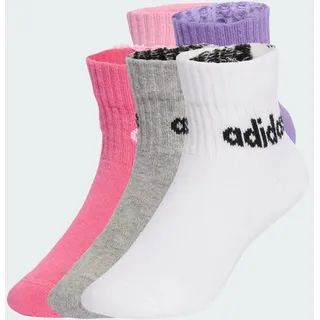 adidas Unisex Kids LINEAR KIDS ANKLE SOCKS 5pP, True Pink/Pink Fusion/Violet Fusion/Medium Grey Heather, 4-5 Years