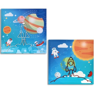 DRW Set 2 Astronauten Kinderbilder 40x2x40 cm