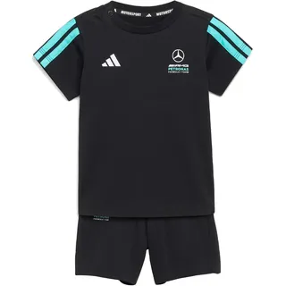 adidas Unisex Baby MERCEDES - AMG PETRONAS FORMULA 1 TEAM DNA BABY JOGGER SHORT SLEEVE, black/semi mint rush, 0 Months