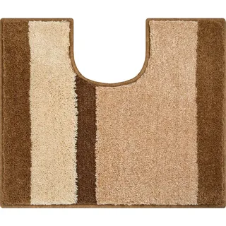 Grund Wc-Vorleger , Beige , Textil , Streifen , rechteckig , 49x60 cm , Oeko-Tex® Standard 100, Made in Europe , für Fußbodenheizung geeignet, rutschfest , Heimtextilien, Badtextilien, WC Vorleger