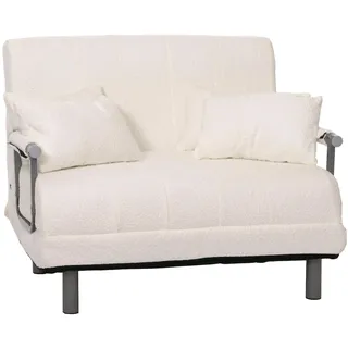 Mendler Schlafcouch Stoff 1-Sitzer Weiß