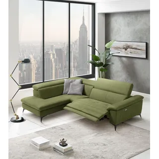 Egoitaliano Ecksofa Martine mit Ottomane 3-Sitzer Grün