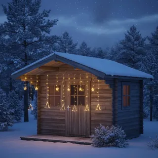 Lichterkette Weihnachtsdeko Tannenbaum Stern 138 LED Innen Außen Sternenvorhang - Weiß