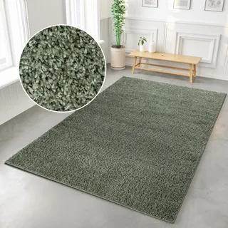 Hochflor-Teppich BRUNO BANANI "Shaggy Soft" Gr. 1, grün, B:60cm H:30mm L:90cm, Kunstfaser, Teppiche, Hochflor-Teppich, gewebt, Uni Farben, besonders weich und kuschelig, Kundenliebling