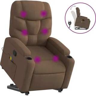 vidaXL Massagesessel mit Aufstehhilfe Braun Stoff - Braun