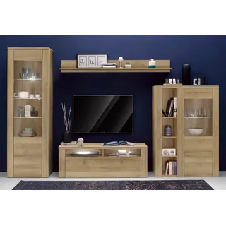 Home Affaire Wohnwand »Larona, Anbauwand, Set 4 Teilig« Set, 4 Stk. tlg., braun