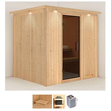 Bild von Sauna »Solida«, (Set), 9 KW-Ofen mit integrierter Steuerung beige