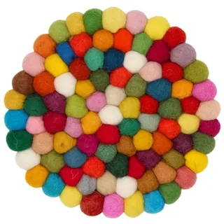 Grült Home Topfuntersetzer - Filz untersetzer für Tassen, Töpfe, Pfannen und Tassen handgefilzt in Nepal (Multicolor, Circle 20 cm)