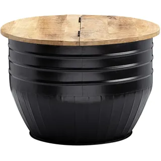 Wohnling Couchtisch rund Braun Mangoholz 60 x 41 cm