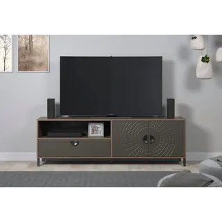 Home Affaire Fusion TV-Lowboard 183/40/55 cm Braun Holz/Kunststoff/Metall/MDF