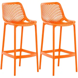 CLP Barhocker 2er Set 45 x 105 x 53 cm Orange