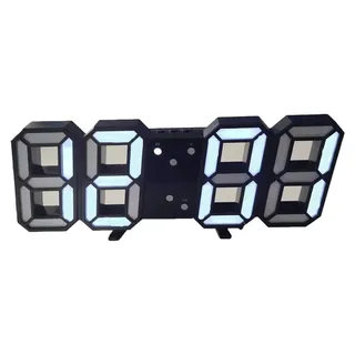 3D-LED-Wanduhr, minimalistischer montierter Alarm für Zuhause, Wohnzimmer, Büro, schwarze Schrift, weißer Buchstabe
