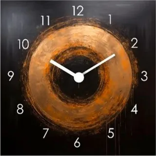 Wanduhr , Schwarz, Goldfarben , Glas , 30x30x3.1 cm , Dekoration, Uhren, Wanduhren