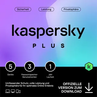 Kaspersky Lab Kaspersky Plus 2026 ESD 5 Geräte 12 Monate DE Win Mac Android iOS