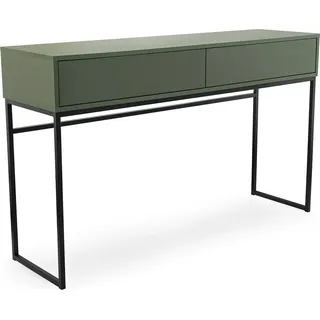 BETTSO Grüner GENUA Schminktisch mit Schubladen auf einem schwarzen Gestell - Grün