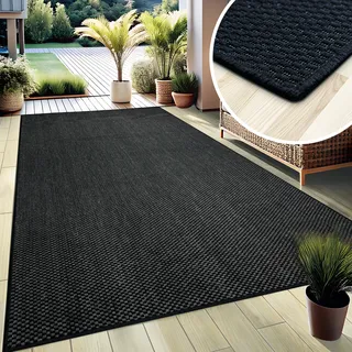 Teppich OTTO HOME "Venedig auch als Läufer erhältlich" Gr. 3, schwarz, B:120cm H:4mm L:170cm, Kunstfaser, Teppiche, Teppich, In- und Outdoor geeignet, Sisal-Optik, Wetterfest & UV-beständig, Topseller
