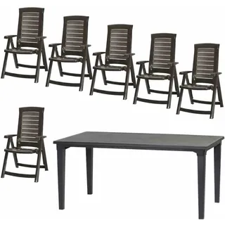 ALLIBERT, JARDIN Aruba + Futura SET 7tlg.grau Kunststoff N01337 - Grau