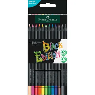 Faber-Castell Buntstifte 12 St. Schwarz/Mehrfarbig