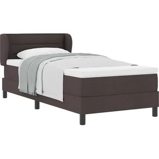 vidaXL Boxspringbett mit Kopfteil Dunkelbraun 90 x 190 cm Stoff - Braun