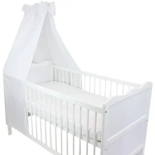TupTam Babybett Himmel mit Schleifchen, Farbe: Weiß, Größe: ca. 160x240 cm