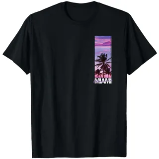 Miami Florida USA Sommer T-Shirt, Herren, Schwarz, S
