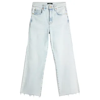 7 For All Mankind Damen Cropped Alexa Maui with Raw Cut Jeans, Light Blue, 27W EU