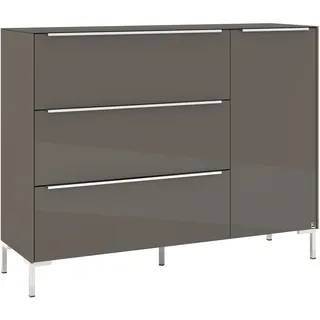 Set One by Musterring Sideboard "Reno", 1 Stk. tlg. Mit Winkelfuß in diversen Farben, 108 cm Höhe & Farbauswahl, anthrazit matt lack, glas anthrazit glanz),