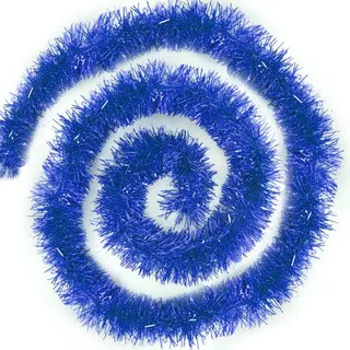 4X Weihnachten Lametta Girlande Weihnachtsbaum Ornamente Metallisch Glänzend Hängende Dekoration, Tannengirlande für Weihnachtsdekoration Weihnachtsdeko für Christbaum - 200 cm (Blau)