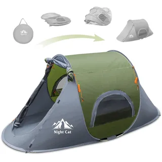 Night Cat Wurfzelt 1 Person Wasserdicht: Pop Up Camping Zelt für Outdoor Sport Picknick Wandern Reisen
