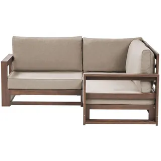 Beliani Timor II Loungesofa dunkelbraun taupe