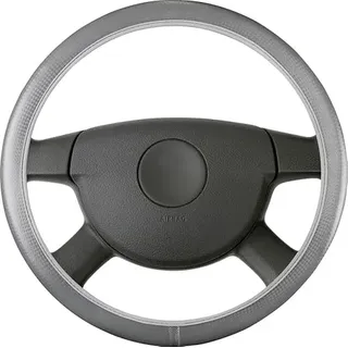 Walser 16638 Lenkradhülle Soft Grip Carbon - 38 cm grau, Auto Lenkradbezug, Lenkradschoner, Lenkrad Zubehör mit Anti-Rutsch-Beschichtung, Universalgröße