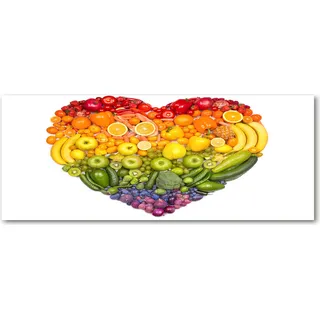 Tulup® Küchenrückwand Spritzschutz aus Glas -125x50 -Spritzschutz auf gehärtetes Glas Deko Essen & Getränke Gemüse Herz